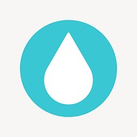 Water drop, environment icon, flat graphic vector