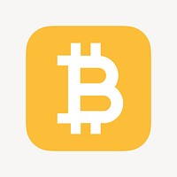 Bitcoin cryptocurrency icon, flat graphic psd