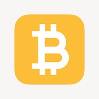 Bitcoin cryptocurrency icon, flat graphic vector