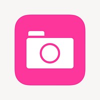 Camera app icon, flat graphic vector