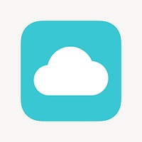 Cloud storage icon, flat graphic vector