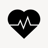 Heartbeat, health icon, flat graphic
