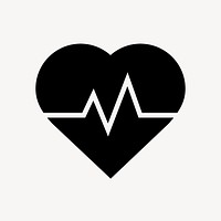 Heartbeat, health icon, flat graphic psd