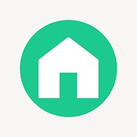 Home icon, flat graphic vector