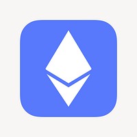 Ethereum cryptocurrency icon, flat graphic vector