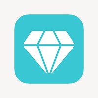 Diamond shape icon, flat graphic vector