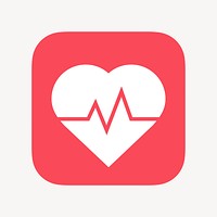 Heartbeat, health icon, flat graphic vector