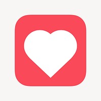 Heart shape icon, flat graphic vector