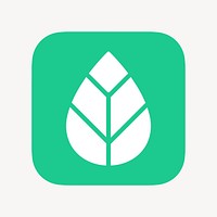 Leaf, environment icon, flat graphic vector