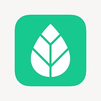 Leaf, environment icon, flat graphic psd