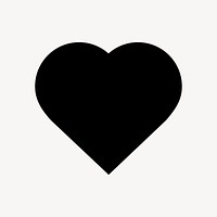 Heart shape icon, flat graphic psd