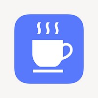 Coffee mug, cafe icon, flat graphic vector