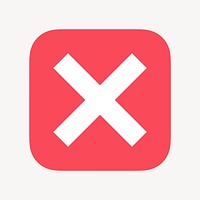 X mark icon, flat graphic vector