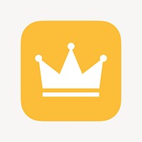 Crown ranking icon, flat graphic vector