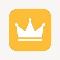 Crown ranking icon, flat graphic psd