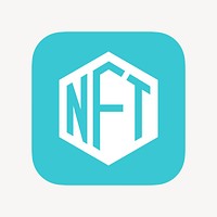 NFT cryptocurrency icon, flat graphic vector