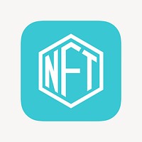 NFT cryptocurrency icon, flat graphic vector