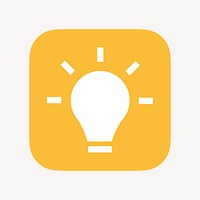 Light bulb icon, flat graphic psd