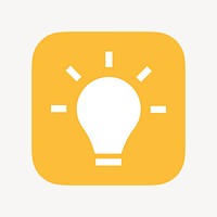 Light bulb icon, flat graphic vector