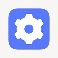 Cog, settings icon, flat graphic vector