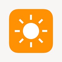 Sun, weather icon, flat graphic vector