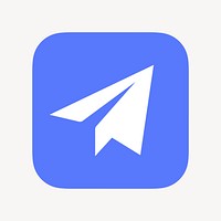 Paper plane messenger icon, flat graphic vector