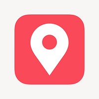 Location pin icon, flat graphic vector