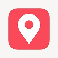 Location pin icon, flat graphic psd