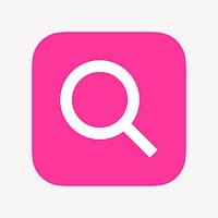 Magnifying glass, search icon, flat graphic vector