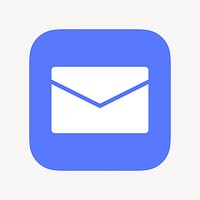 Envelope email icon, flat graphic psd