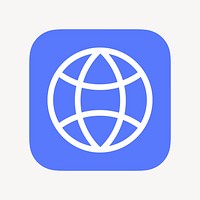 Globe grid icon, flat graphic vector