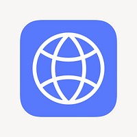 Globe grid icon, flat graphic