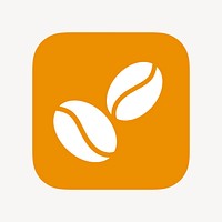 Coffee bean, cafe icon, flat graphic vector