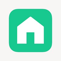 Home icon, flat graphic psd