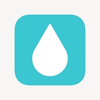 Water drop, environment icon, flat graphic psd