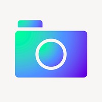 Camera app icon, aesthetic gradient design vector