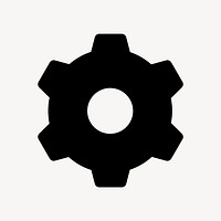 Cog, settings icon, flat graphic vector