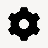 Cog, settings icon, flat graphic psd