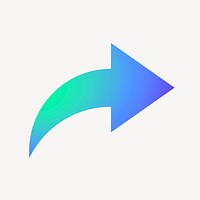 Arrow icon, aesthetic gradient design