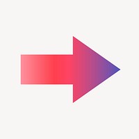 Arrow icon, aesthetic gradient design vector