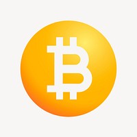 Bitcoin cryptocurrency icon, aesthetic gradient design psd