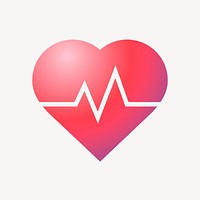 Heartbeat, health icon, aesthetic gradient design