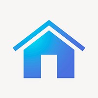 Home icon, aesthetic gradient design vector