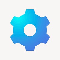 Cog, settings icon, aesthetic gradient design vector