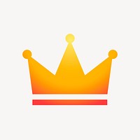 Crown ranking icon, aesthetic gradient design psd