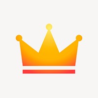 Crown ranking icon, aesthetic gradient design vector