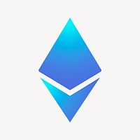 Ethereum cryptocurrency icon, aesthetic gradient design psd