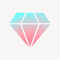 Diamond shape icon, aesthetic gradient design vector