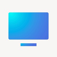 Computer screen icon, aesthetic gradient design vector