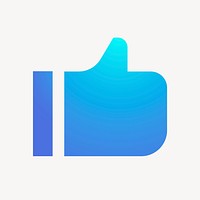 Thumbs up, like icon, aesthetic gradient design vector